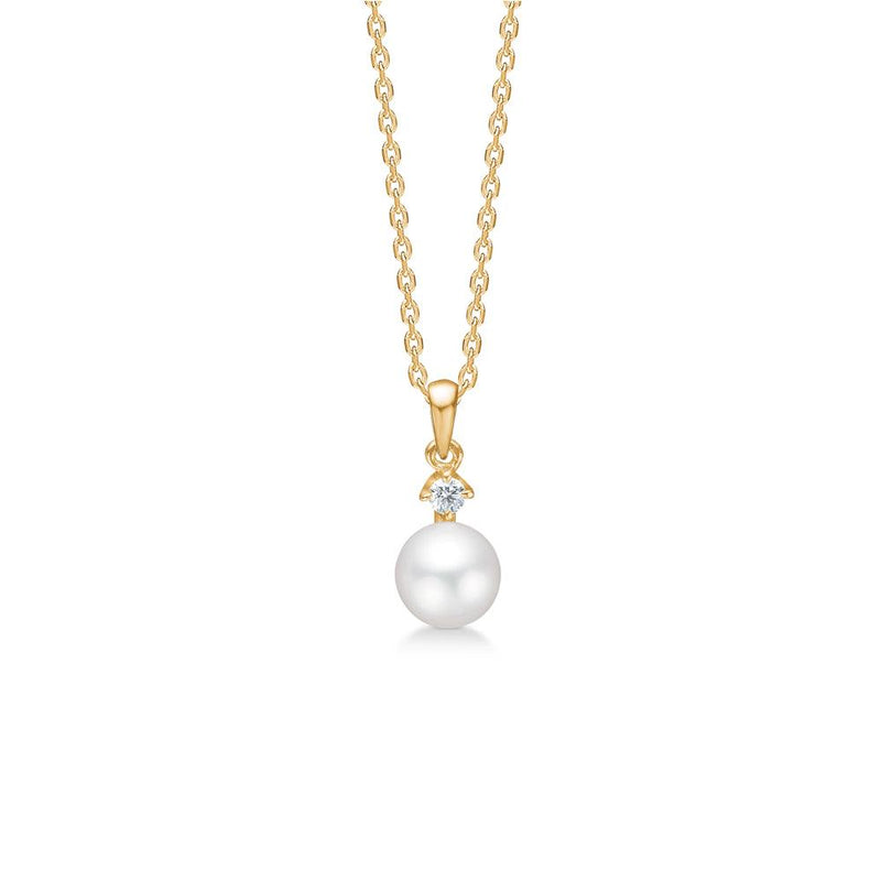 Mads Z 14kt Crown Pearl Vedhæng 0.04ct W.Si - Vedhæng - 1533704