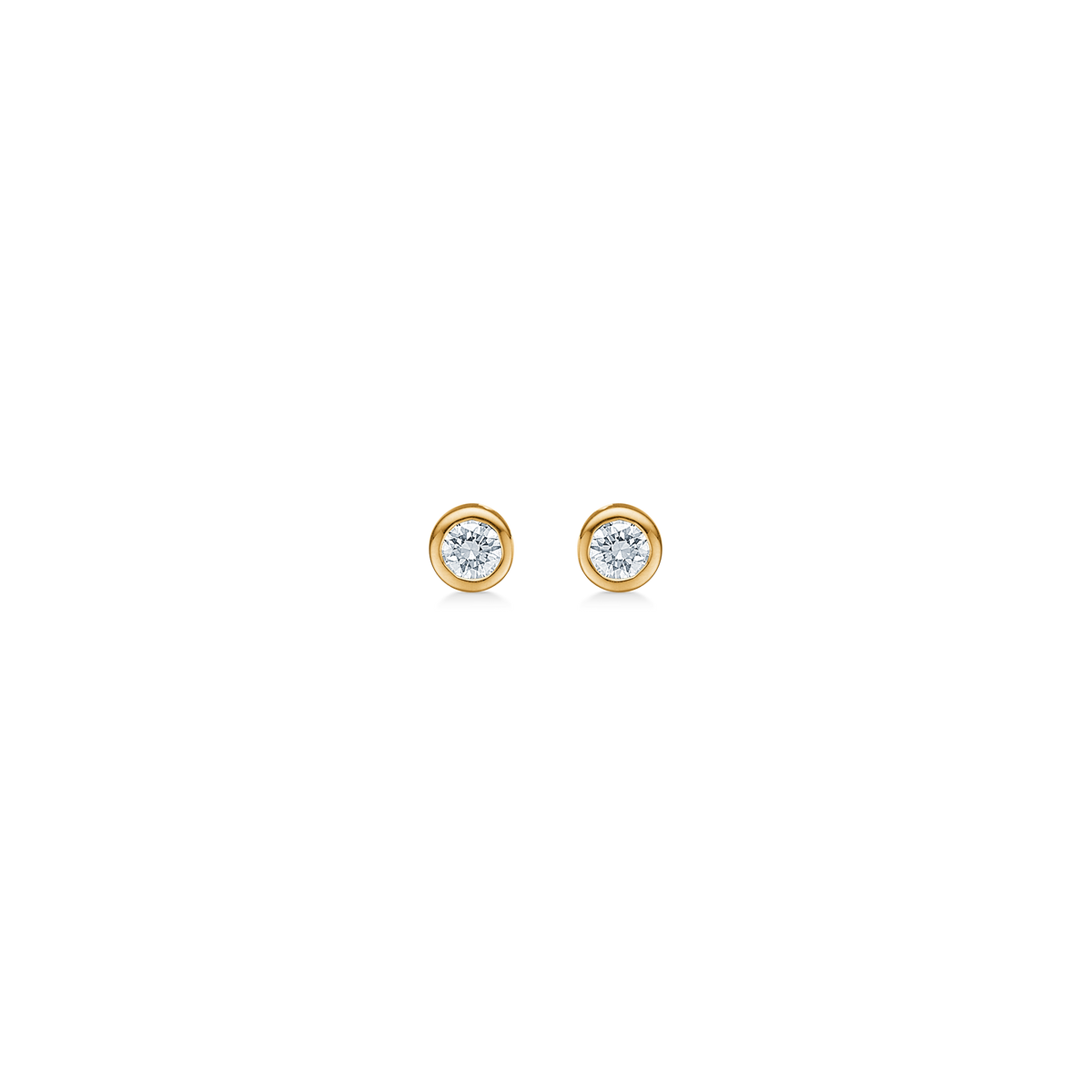 Mads Z Endless Allure diamanten oorbellen in 14kt goud, discreet paar studs met heldere diamant in een gouden zetting. Modelnummer 1511149