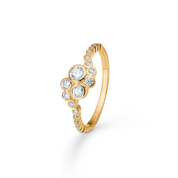 mads z freya 14kt gouden ring 0,45ct w-si met ronde diamanten op rail, elegant ontwerp. Model 1541175-001-1
