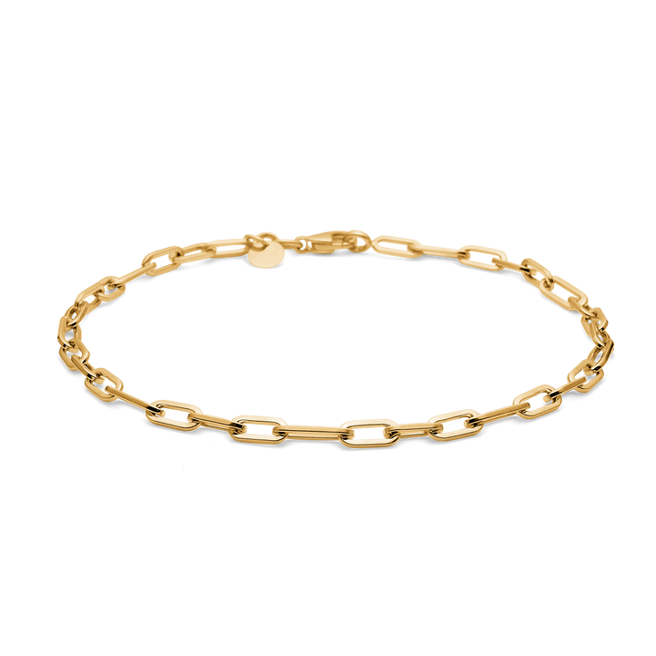 Mads Z Gaia-armband van 8kt goud met eenvoudige schakels en glanzend oppervlak, model 8350110.