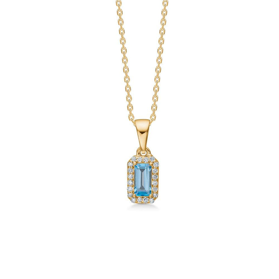 Mads Z Indigo Vedhæng 14kt Guld Light Swiss Blue Topas + 0.10ct W.Si - Vedhæng - 1536191