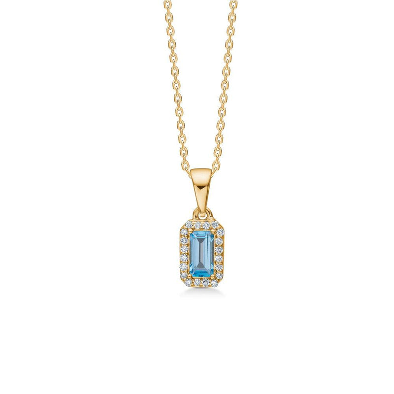 Mads Z Indigo Vedhæng 14kt Guld Light Swiss Blue Topas + 0.10ct W.Si - Vedhæng - 1536191