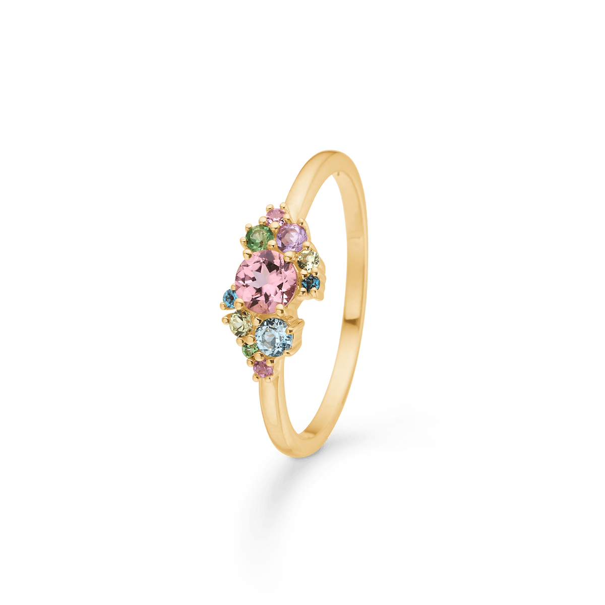 Mads Z Little Princess 14kt gouden ring met kleurrijke edelstenen in een elegant ontwerp, model 1546099-001.
