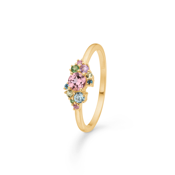 Mads Z Little Princess 14kt gouden ring met kleurrijke edelstenen in een elegant ontwerp, model 1546099-001.