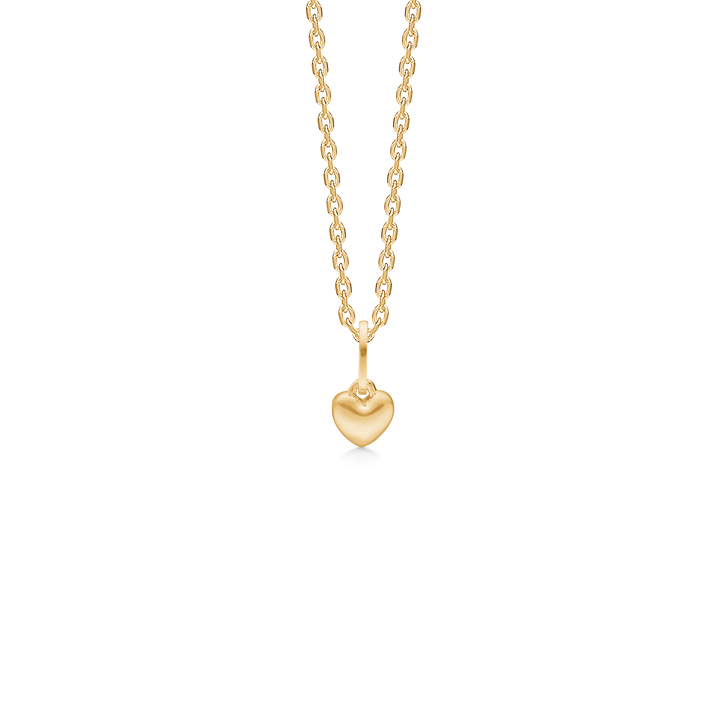 Mads Z Mini Love harthanger in 8kt goud met glanzende ketting, elegant hartvormig ontwerp. Model3330001-1