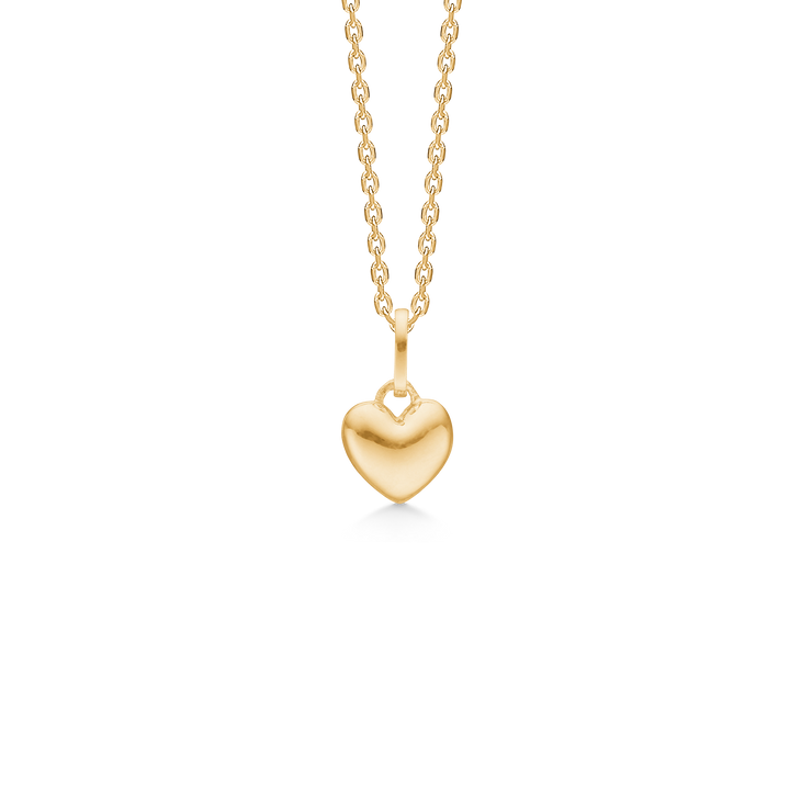 Mads Z Mini Love hanger klassiek hart in 8kt goud met glanzende ketting, model 3330002-1