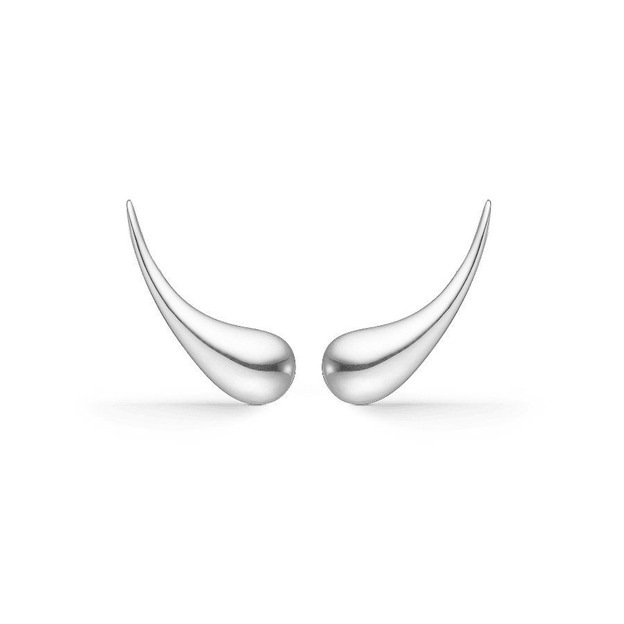 Mads Z Silver Poppy oorbellen, druppelvormig ontwerp in glanzend zilver, model 2110117-1