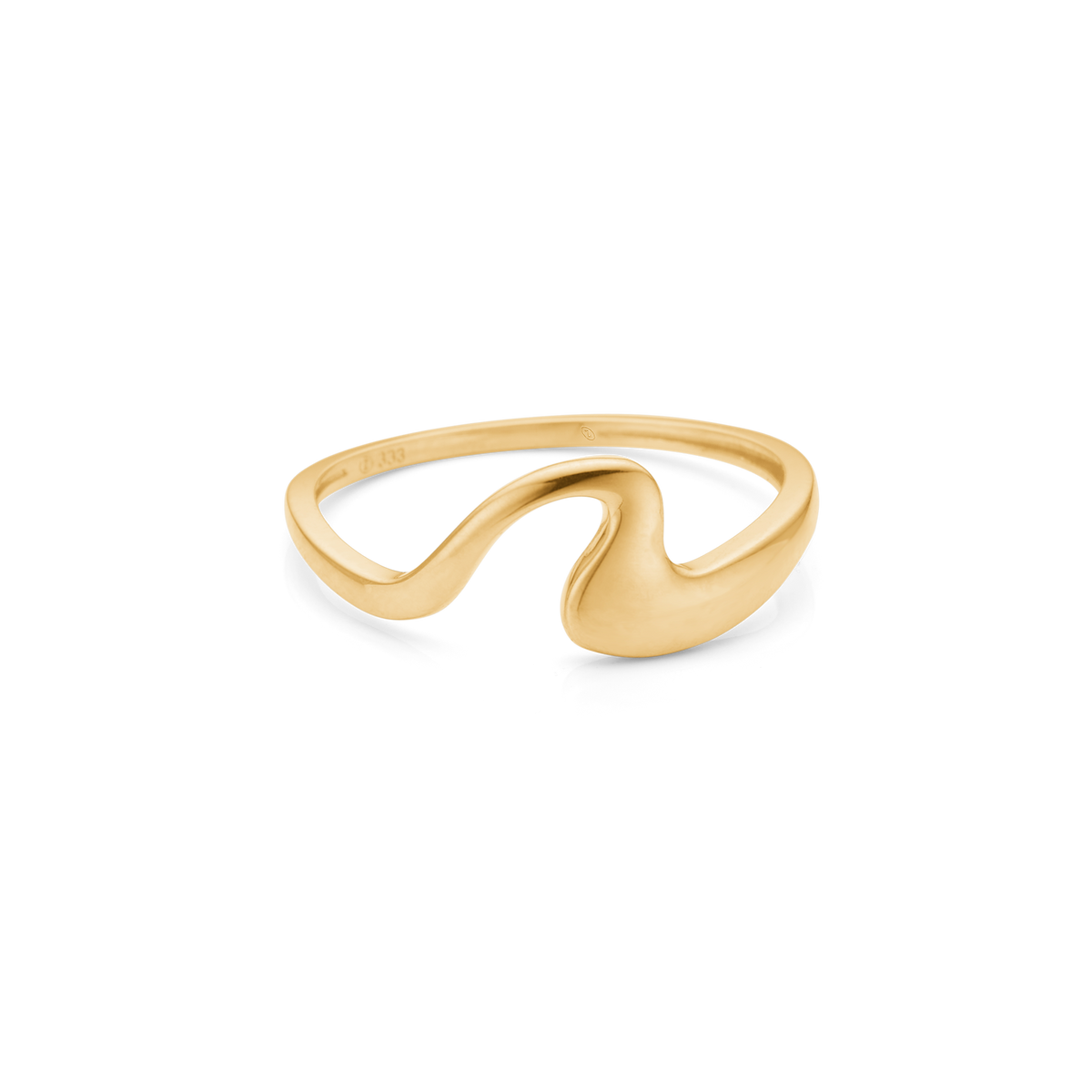 Mads Z Swayla-ring in 8kt goud met organisch golvend ontwerp in glanzende afwerking, model 3340180-001