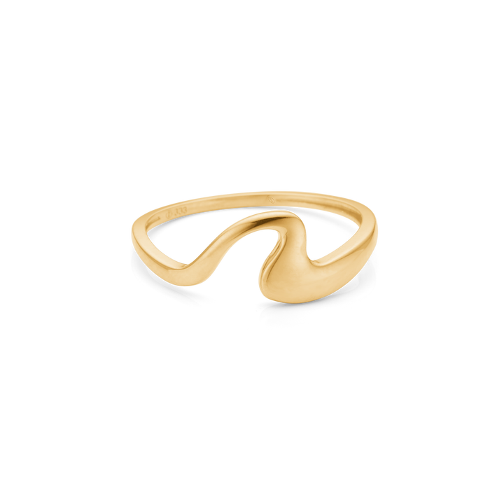 Mads Z Swayla-ring in 8kt goud met organisch golvend ontwerp in glanzende afwerking, model 3340180-001