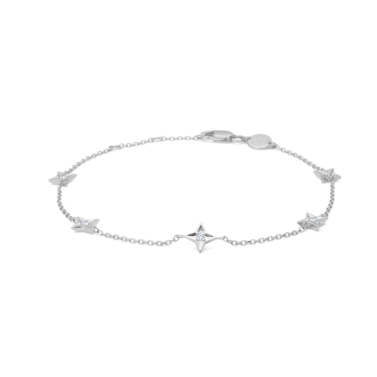 Mads Z Vesper armband in zilver met fijne sterhangers en eenvoudige ketting, model 2156197-1