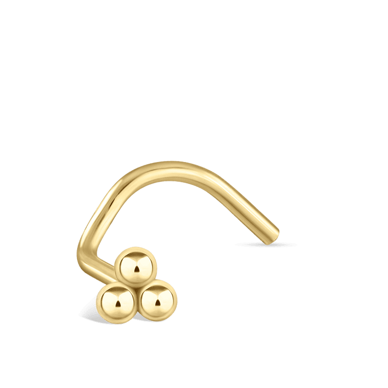 MARIA TASH Næsepiercing Ball Trinity 14kt - Piercinger til næsen - NBTR-YG-W25-NR-001