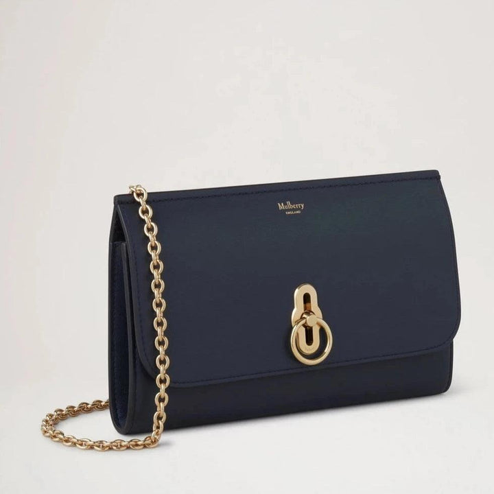 Mulberry Amberley Clutch Micro Classic Grain Night Sky met gouden ketting en elegante sluiting, Model rl7909587u888