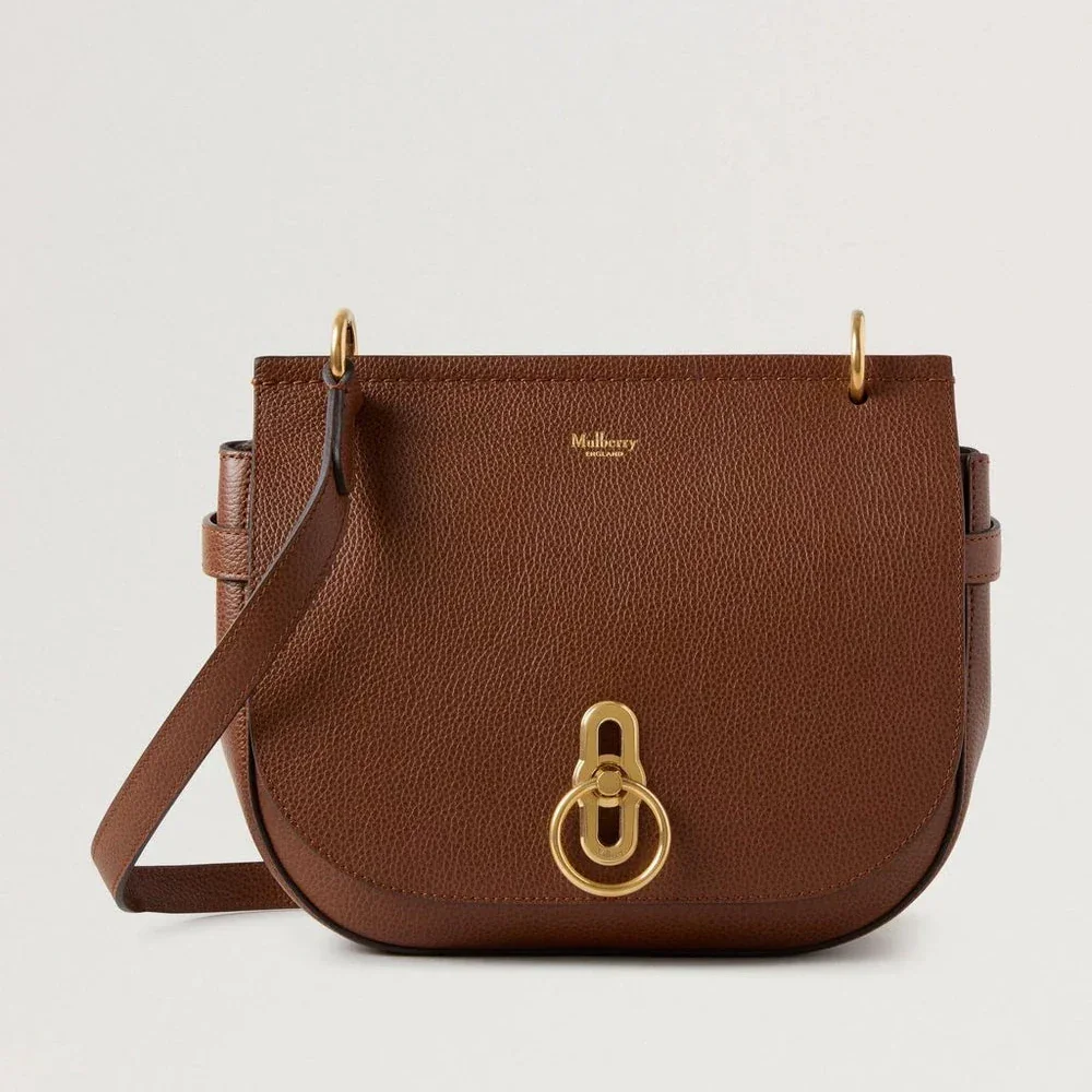 Mulberry Amberley Satchel Small Classic Grain Two Toned Oak in bruin leer met gouden gesp, model hh9800552g110
