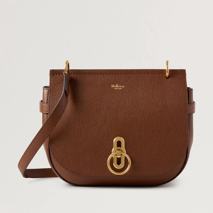 Mulberry Amberley Satchel Small Classic Grain Two Toned Oak in bruin leer met gouden gesp, model hh9800552g110