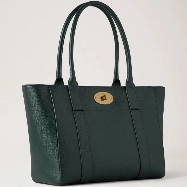 Mulberry Bayswater 9 tot 5 Kleine klassieke korrel Mulberry Groen lederen tas, zichtbaar in donkergroen met goudkleurig slot. ModelHH9831205Q633