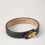 Mulberry Bayswater Thin Leather Bracelet Black Armband