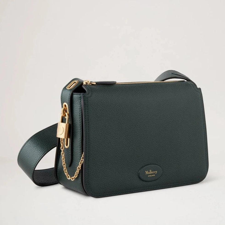 Mulberry Billie Small Klassiek graan Mulberry Groene schoudertas van donkergroen leer, details in goud. ModelHH8301/205Q633