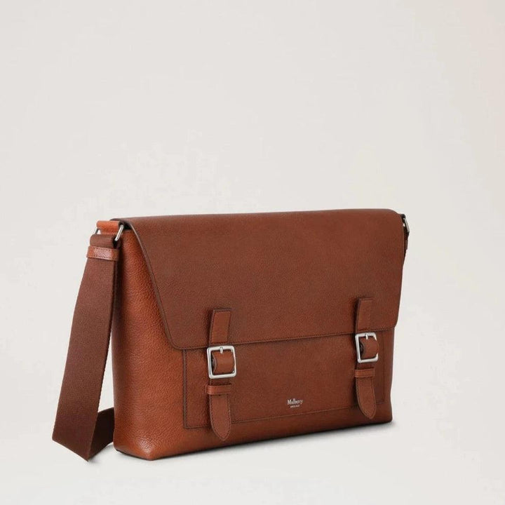 Mulberry Chiltern Crossbody Messenger-erfenis NVT in bruin leer met gespen, model HH9374275G110