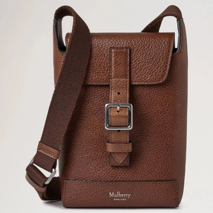 Mulberry Chiltern telefoonhoesje eiken natuurlijk plantaardig gelooid leer met verstelbare riem, model RL8823275G110