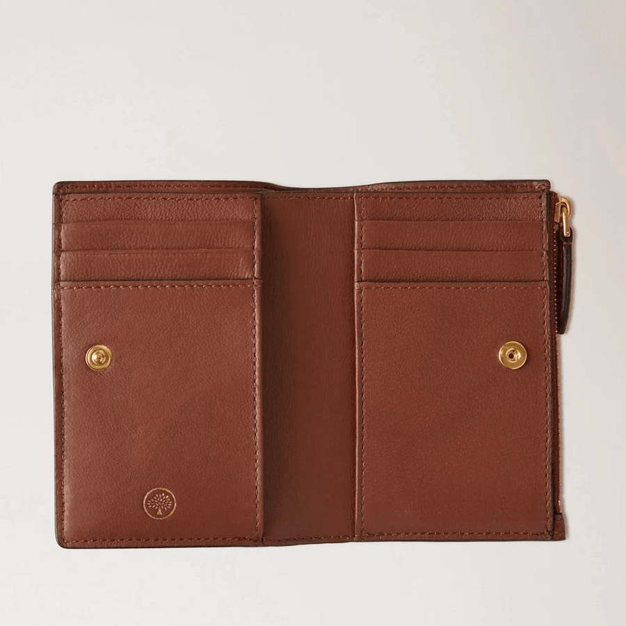 Mulberry Continental Bifold Zipped Wallet Oak Two-Tone Small Classic Grain - Punge - RL8282/552G110