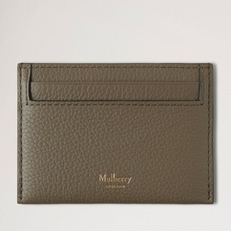 Mulberry Continental Credit Card Slip linnen groen in structuurleer met kaartvakken, model RL4644205R563.