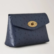 Mulberry Darley Cosmetic Pouch Ostrich Stormy Blue Cosmetische tas