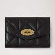 Mulberry Darley Folded Multi-Card Wallet Black Quilted Portemonnee