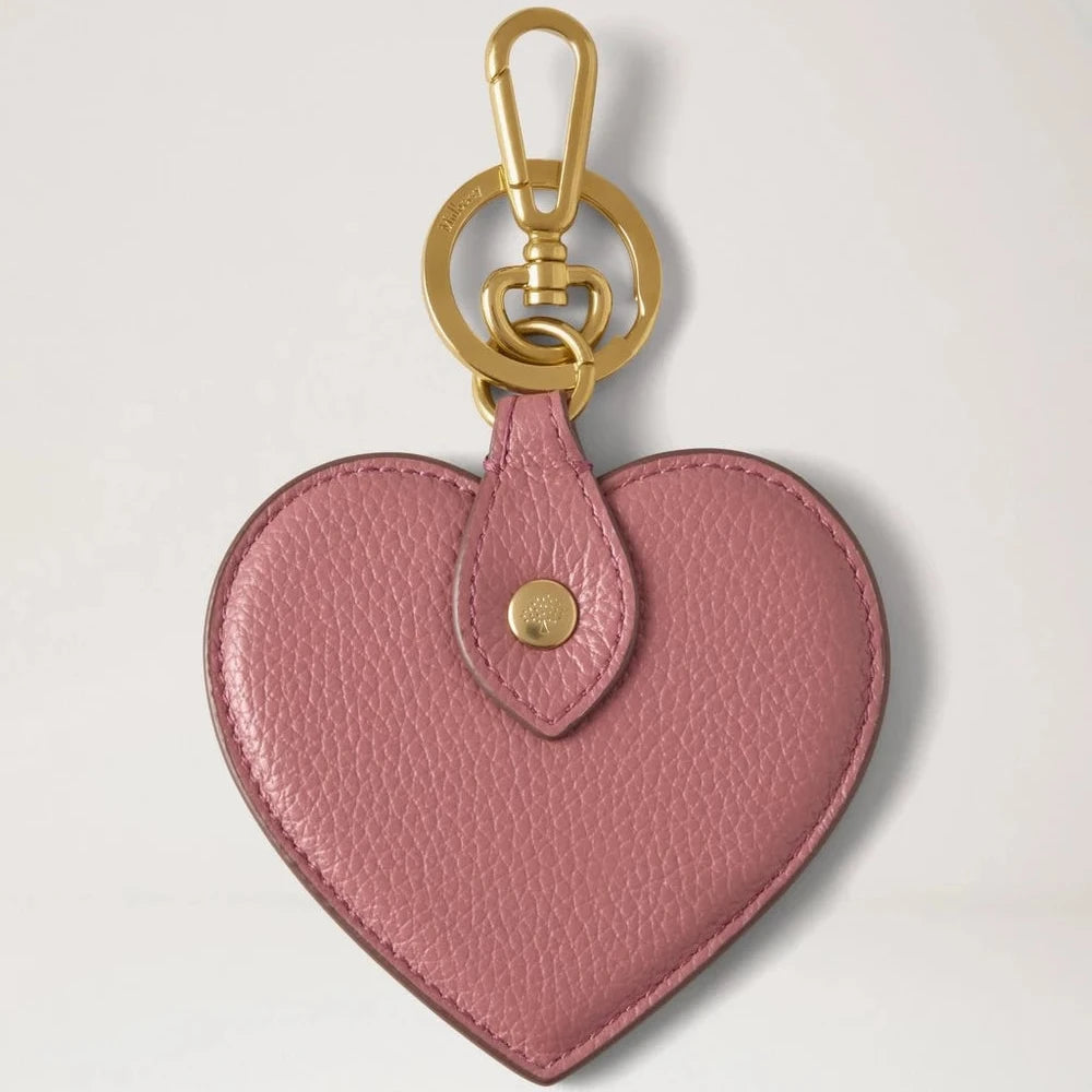 Mulberry Hartvormige sleutelhanger Pink Scrumpy in roze leer met gouden metalen ophanging. Modelrk6003205j647