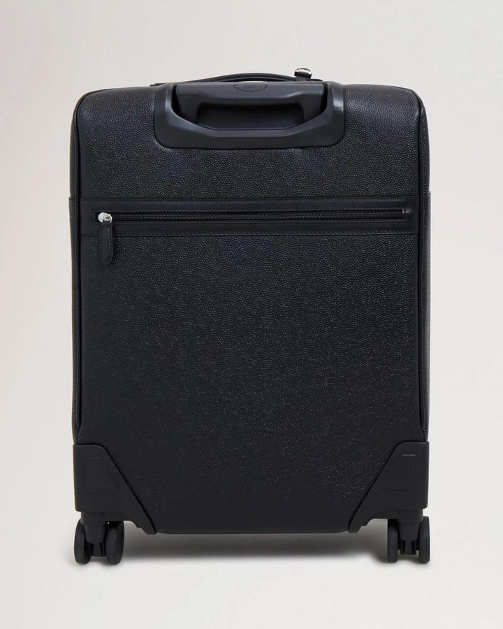 Mulberry Heritage Suitecase Eco Scotchgrain zwarte koffer met 4 wielen en ritsvak, model HL5158127A100