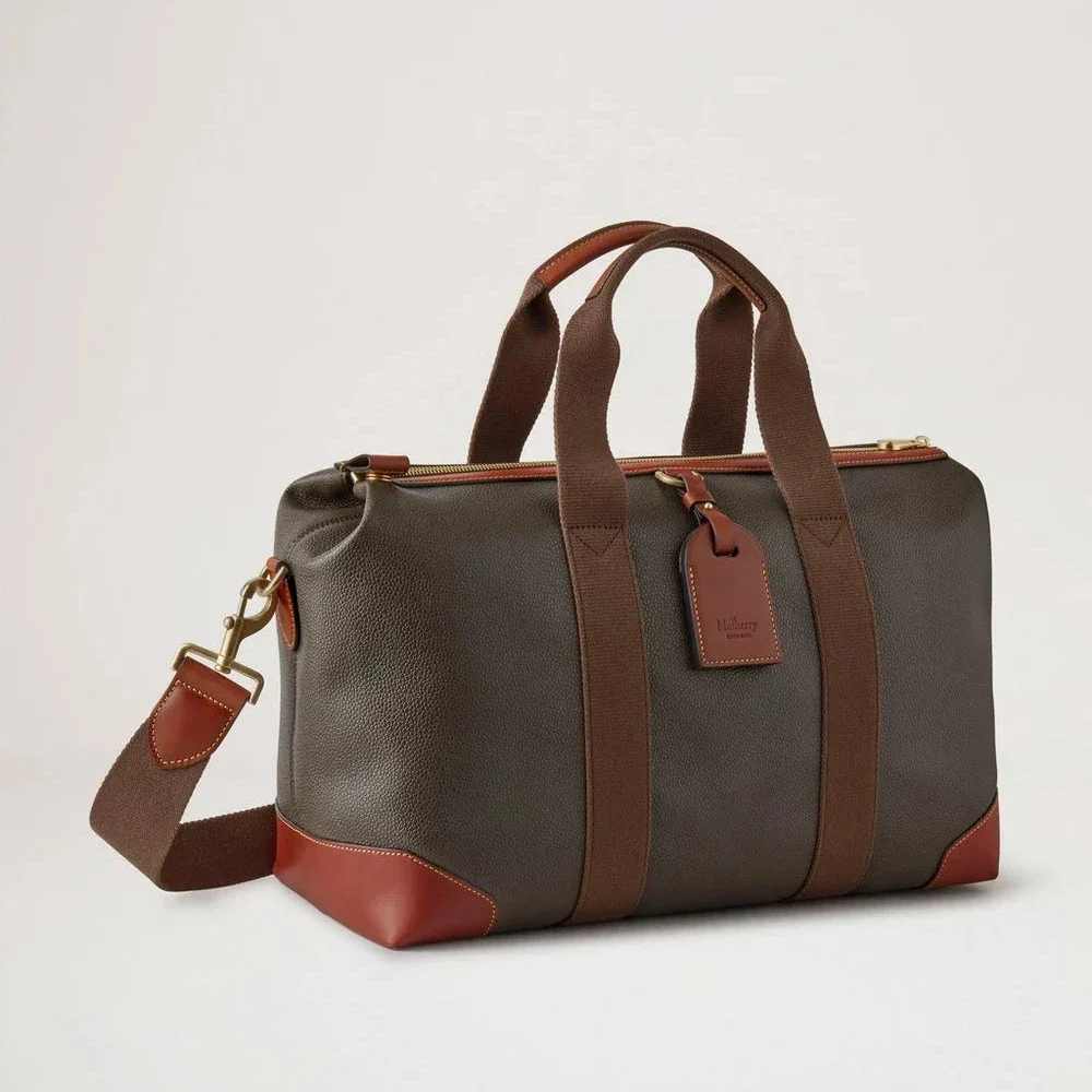 Mulberry Heritage Day Clipper Mole en Cognac Bioveg Scotchgrain bedrukt, ruime weekendtas in bruin en cognac, model HS5195127Q330