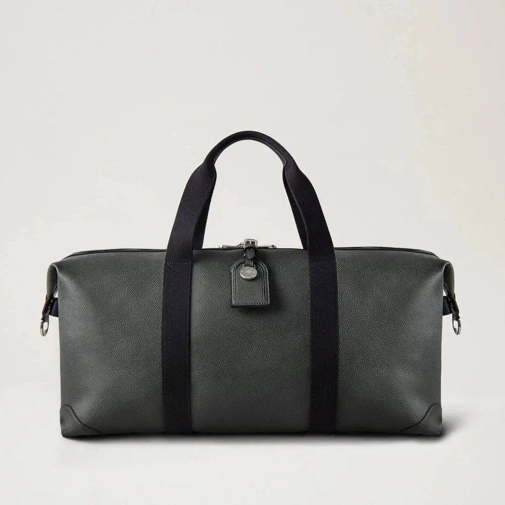 Mulberry Heritage Medium Clipper Black BioVeg Scotchgrain weekendtas van zwart leer met zwarte handvatten. ModelHL5136/127A100