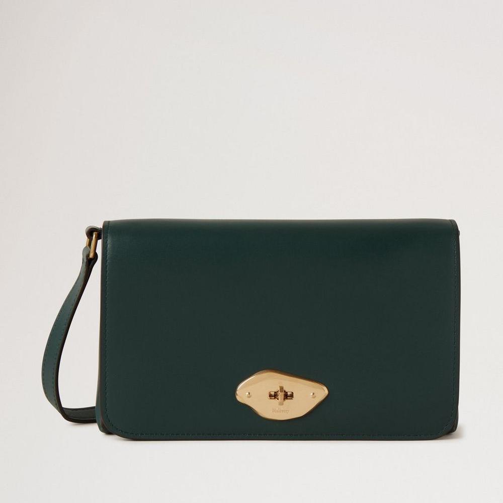 Mulberry Lana Portemonnee op Band Hoogglans Leer Mulberry Groene, elegante portemonnee met bandje van glanzend donkergroen leer. ModelRL8058615Q633