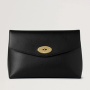 Mulberry Large Darley Cosmetic Pouch Black Small Classic Grain Cosmetische tas