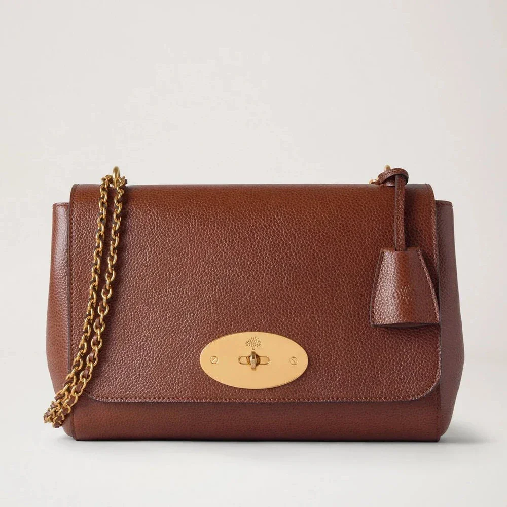 Mulberry Middelmatig Lily Tweekleurige eiken leren tas met gouden ketting en details, model HH0022552G110