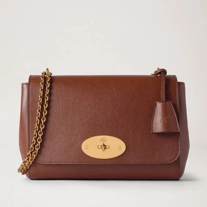Mulberry Middelmatig Lily Tweekleurige eiken leren tas met gouden ketting en details, model HH0022552G110