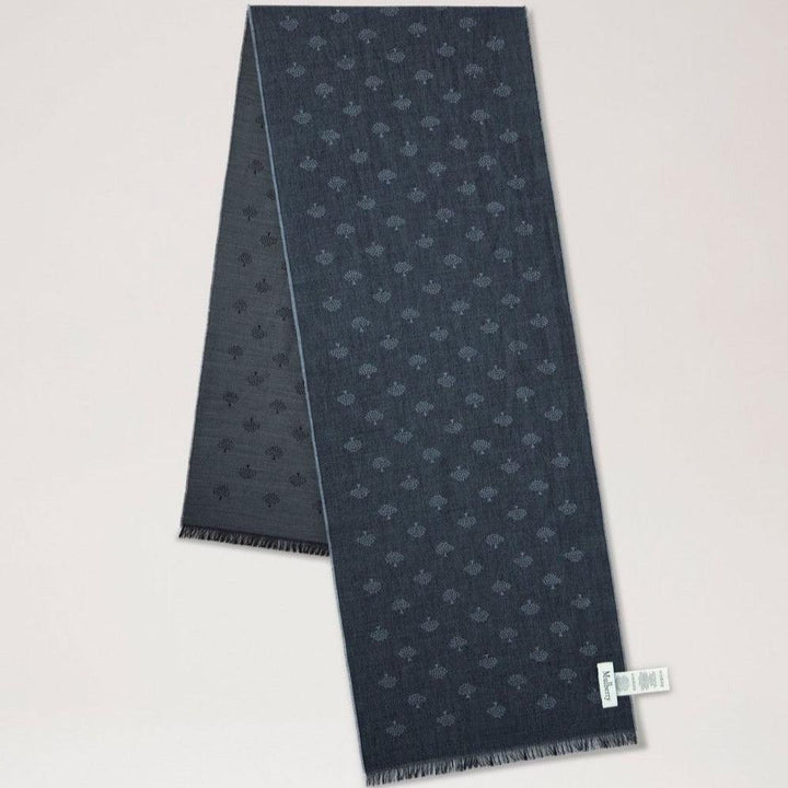 Mulberry Mens Scarf Tree Jacquard Charcoal - Tørklæder - VS4784/950C110