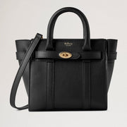Mulberry Micro Zipped Bayswater Small Classic Grain Black Tas