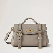 Mulberry Mini Alexa Cashmere Taupe Heavy Grain Tas