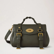 Mulberry Mini Alexa Juniper Green Heavy Grain Tas