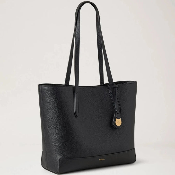 Mulberry Shopper Black Small Classic Grain, zwarte shopper van generfd leer met lange hengsels. Modelhh9833205a100
