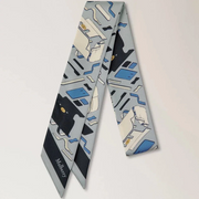 Mulberry Skinny Scarf Bayswater Workshop Light Grey Sjaal