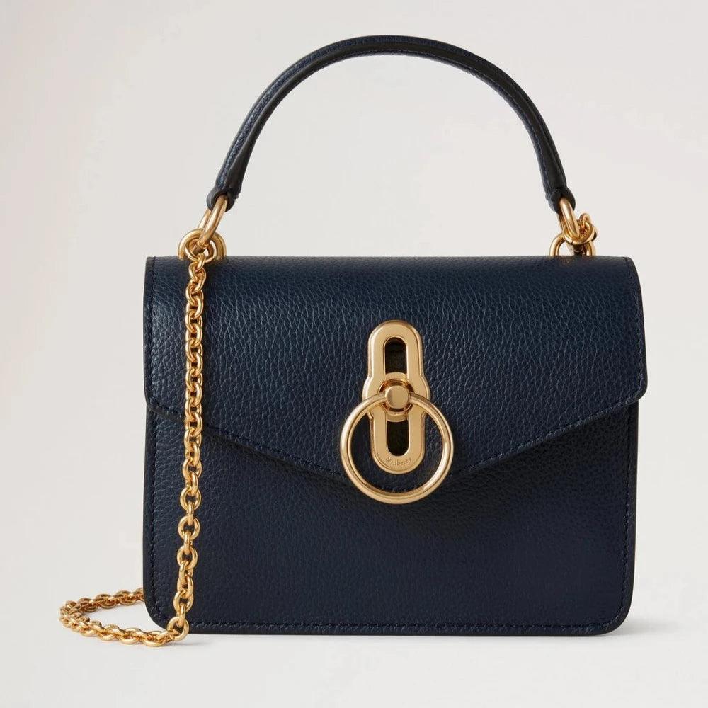 Mulberry Kleine Amberley Crossbody Night Sky Small Classic Grain met gouden kettingriem en klassieke gesp. ModelRL6509205U888.