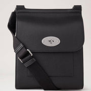 Mulberry Small Antony Small Classic Grain Black Silver Tone Tas