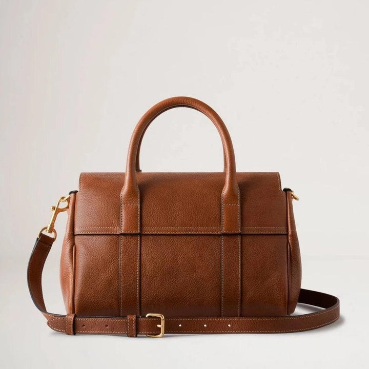 Mulberry Klein Bayswater Schooltas NVT Eikenhouten handtas in bruin leer met schouderband, model HH9220275G110.
