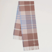Mulberry Small Check Merino Wool Scarf Autumn Rose Poplin Blue Sjaal