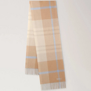Mulberry Small Check Merino Wool Scarf Camel & Poplin Blue Sjaal