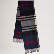 Mulberry Small Check Merino Wool Scarf Night Sky Lancaster Red Sjaal