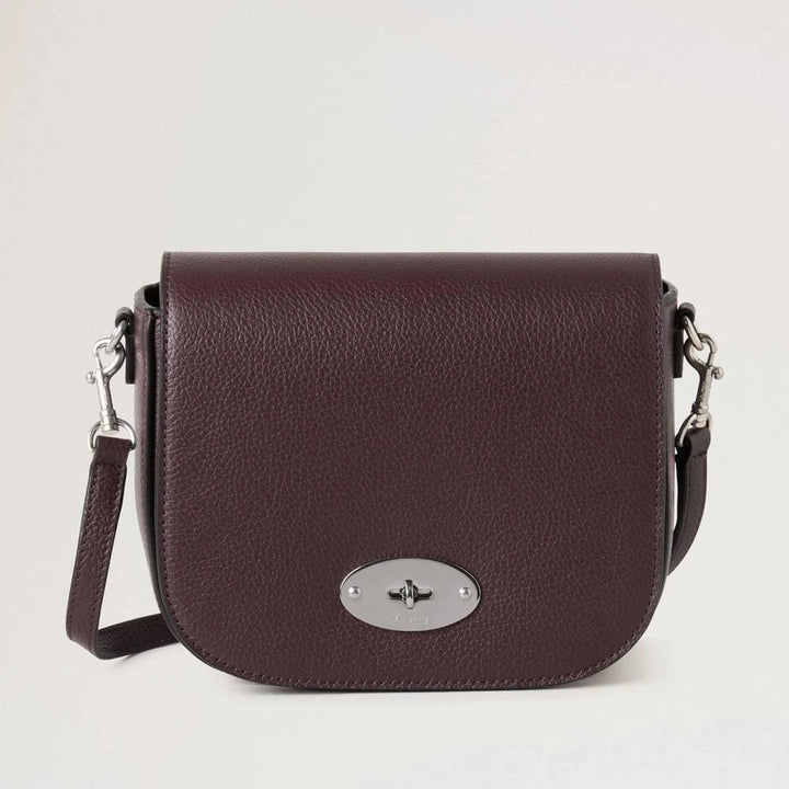 Mulberry Klein Darley Satchel Small Classic Grain Black Cherry, schoudertas in donker kersenkleurig leer, Model RL4957205K560