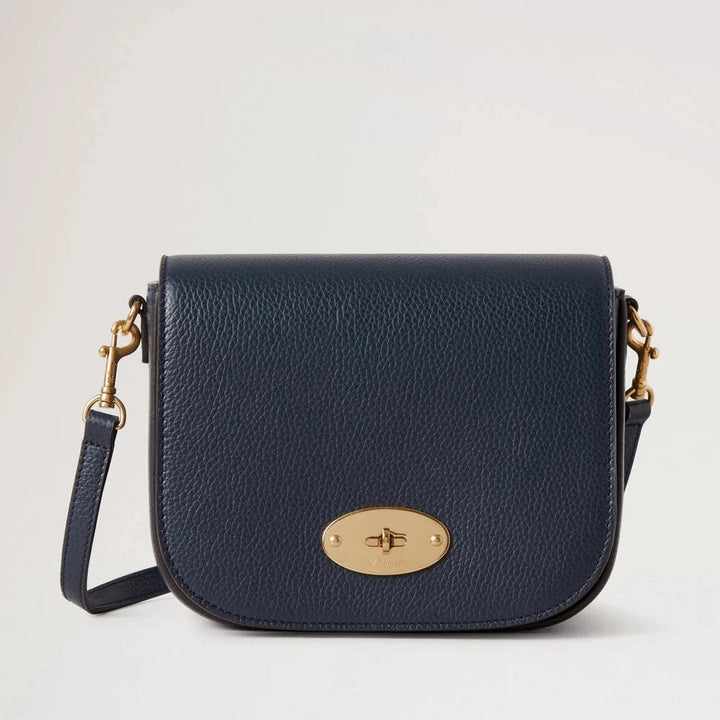 Mulberry Klein Darley Satchel Small Classic Grain Night Sky in donkerblauw leer met gouden details. ModelRL4957/205U888