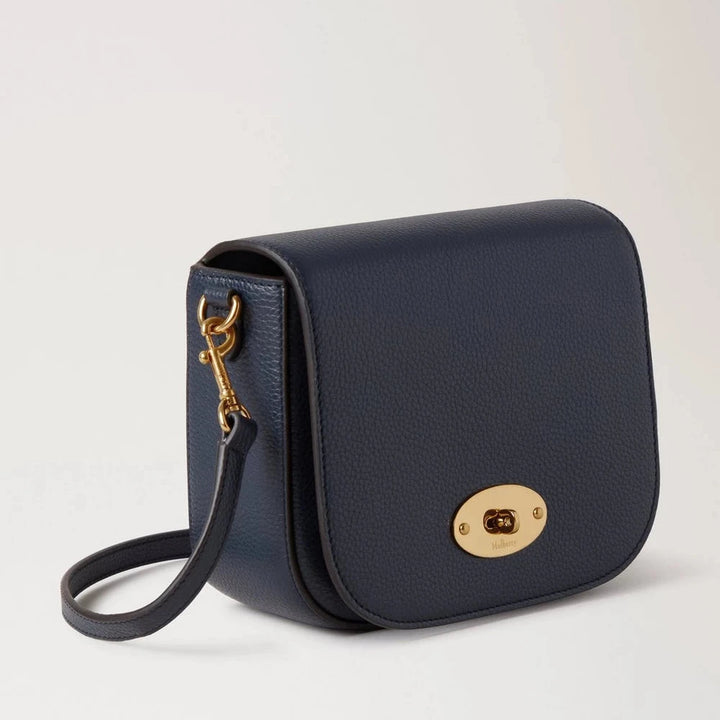 Mulberry Klein Darley Satchel Small Classic Grain Night Sky in donkerblauw leer met gouden details, model RL4957205U888
